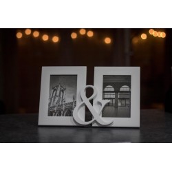 White '&' Frame With Two Photographs